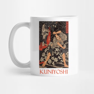 Watanabe Tsuna Fighting the Demon by Utagawa Kuniyoshi Mug